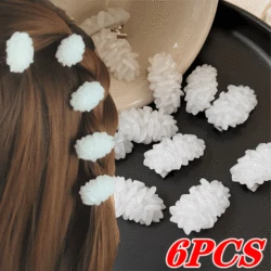 6PCS Funny Creative Simulation Food Rice Hairpin Bangs Clip Hair Clips Barrettes Clothes Brooch Pins Girls Hair Accessories