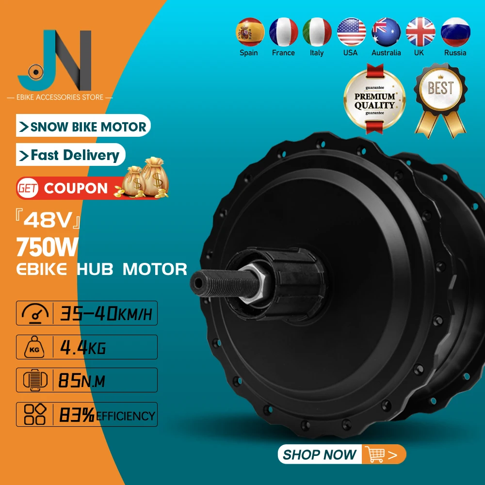 

MXUS Brand Motor 48V 750W Ebike Fat Tire Motor Dropout 170mm Brushless Gear Rear Hub Motor Wheel For Snow Ebike Conversion Kit