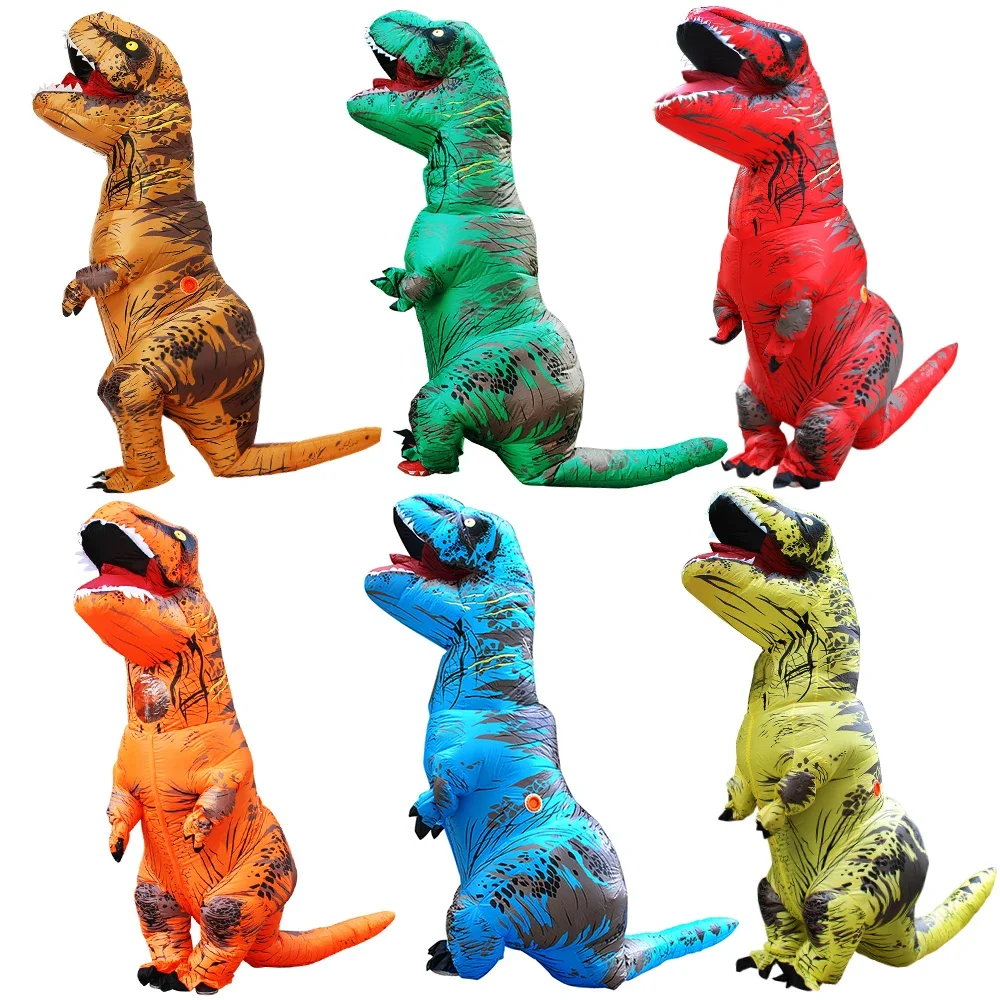 Inflatable Dinosaur Costume T-REX Halloween Cosplay Carnival Christmas Costumes For Women Men Blowup Mascot Party Fancy Dress