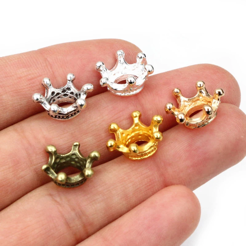 20 sztuk 14.5x6mm ze stopu luźne Spacer korona koraliki złoto srebro brąz kolor Charms koraliki do DIY biżuteria dzięki czemu bransoletka akcesoria