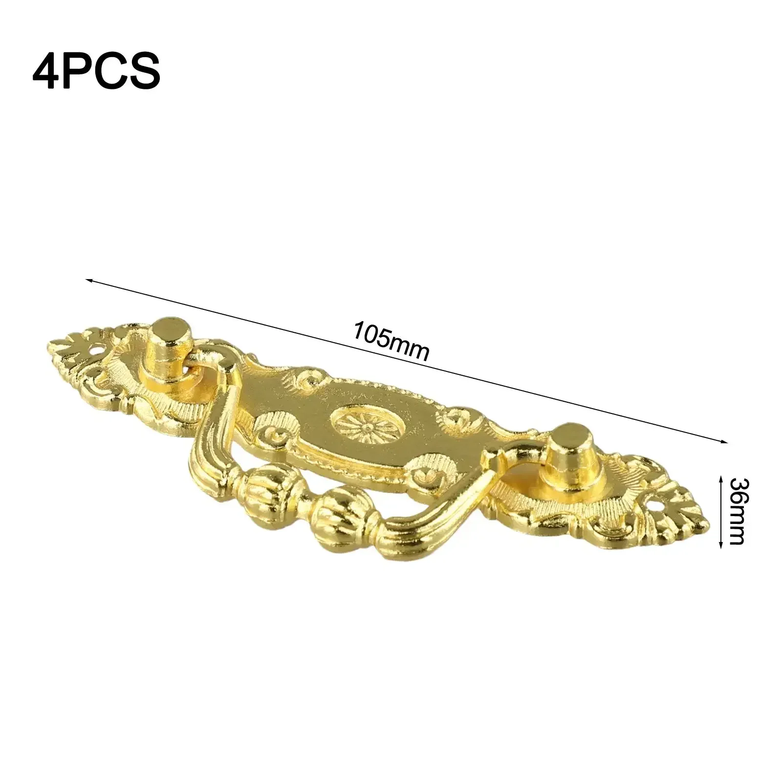 4 قطعة سبائك الزنك العتيقة مقابض لقطع الأثاث درج حلقة تسحب مقابض الزخرفية الرجعية لأجهزة الديكور المنزل