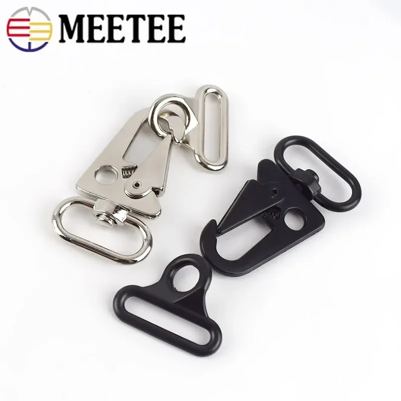 Meetee 2/5sets Bag Clasps Lobster Carbine Double Buckles for Outdoor Backpack Belt Webbing Hook Key Ring Hang Clips Accessories