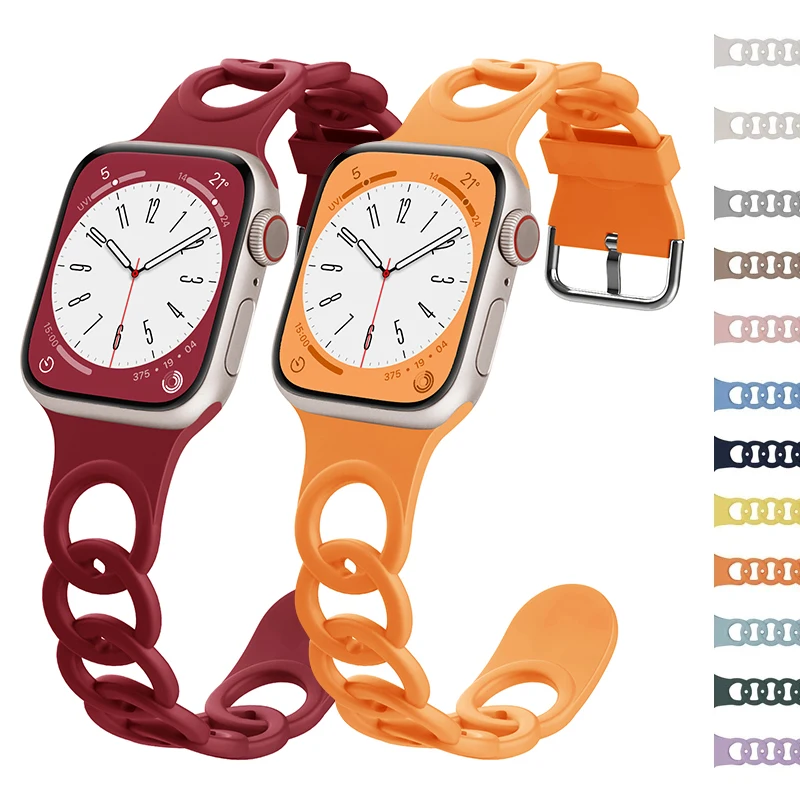 Soft Silicone Strap For Apple Watch Ultra Band 49mm 44mm 45mm 42mm 41mm 40mm 38mm Sport Watchband IWatch Serise 8 7 6 5 Bracelet