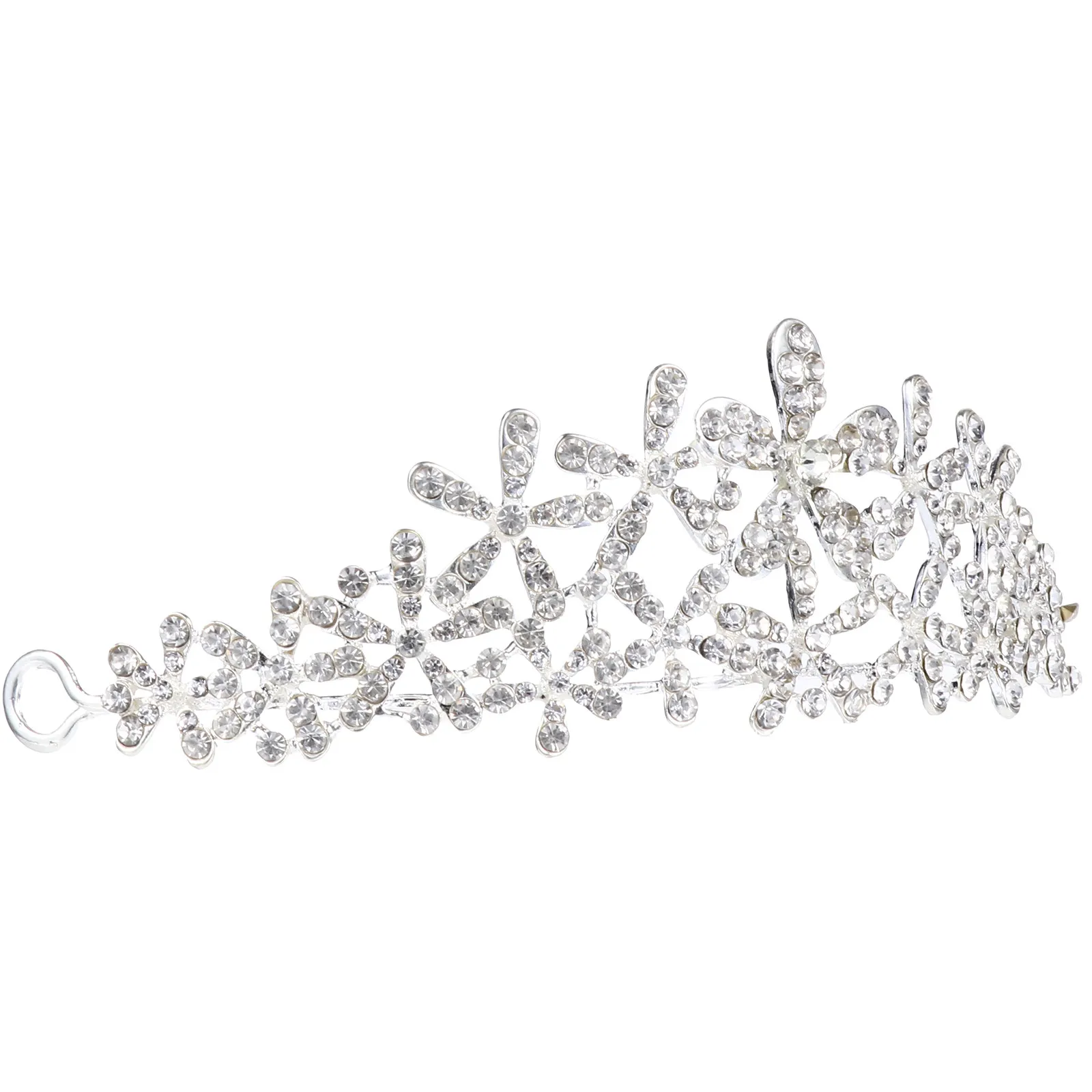 Gorgeous Bright Rhinestone Snowflake Alloy Bridal Crown Wedding Headdress Elegant Party Headdress for Festivals Photoshoots
