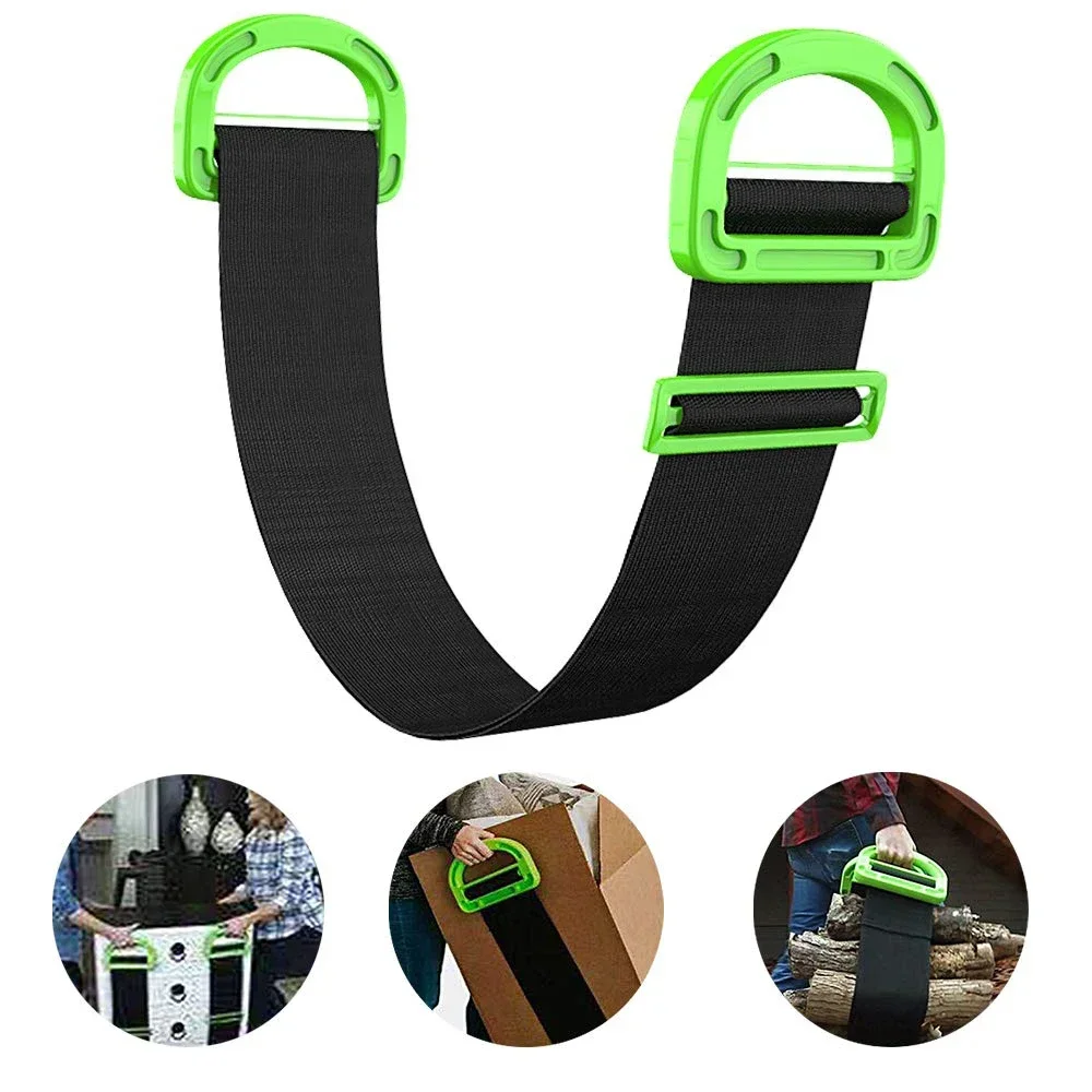 أشرطة رفع متحركة قابلة للتعديل، أشرطة متحركة للأثاث وحزام حمل متعدد الوظائف مع مقابض تدعم 220 رطلاً