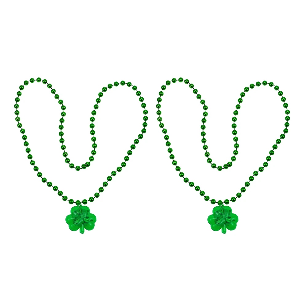 

2 PCS LED Light Necklace Necklaces Glowing for Festival Patricks Day Shamrock Luminous Party Miss