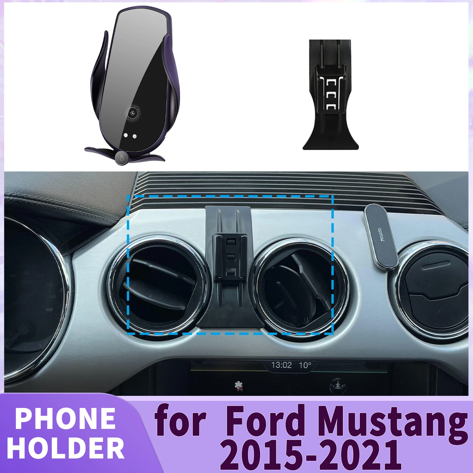 

fit for Ford Mustang 2015 2016 2017 2018 2019 2020 2021 Screen Base Phone Holder Mount ​​ Secure Clip Car​​ accessoires