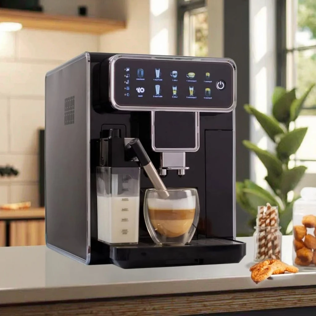 ماكينة اسبريسو أوتوماتيكية بالكامل من سمارت بين تو كوب، علبة حليب منزلية مع مطحنة #4