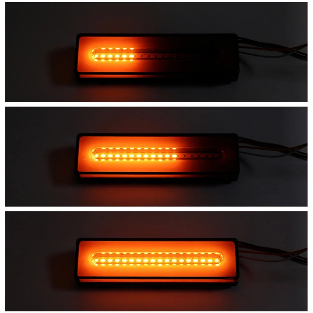 62LED Trailer Truck Rear Brake Light Double Color Flow Turn Signal Light Car Brake Light Bar Brake Light Side Marker Lamp Light