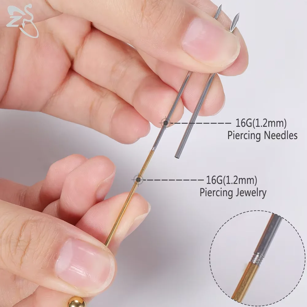 14Pcs Body Piercing Tool Kit, Professional Self Piercing