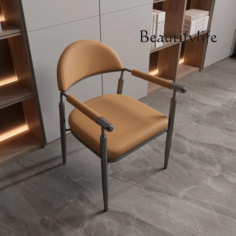 F Italian Light Luxury Art Dining Chair Modern Nordic Home Armrest Backrest Designer Stylish And Simple