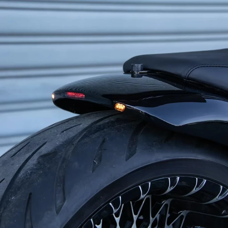 Short Rear Fender Gloss Black With Lights Plug & Play for Softail 2018-2025