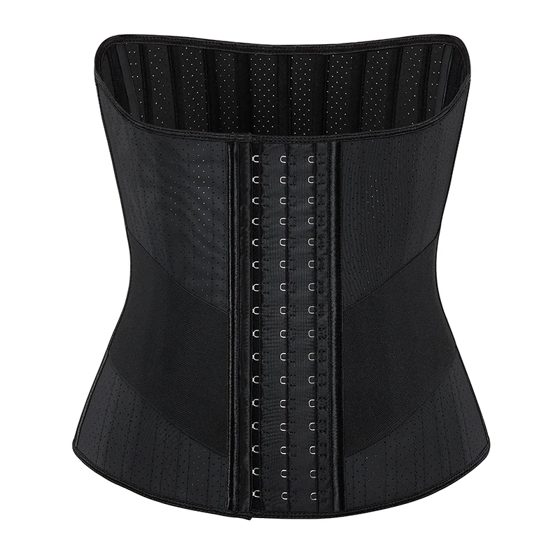 Perforated Body Shapers 25 Steel Bones Latex Waist Trainer Cincher For Woman Lower Belly Fat Corset