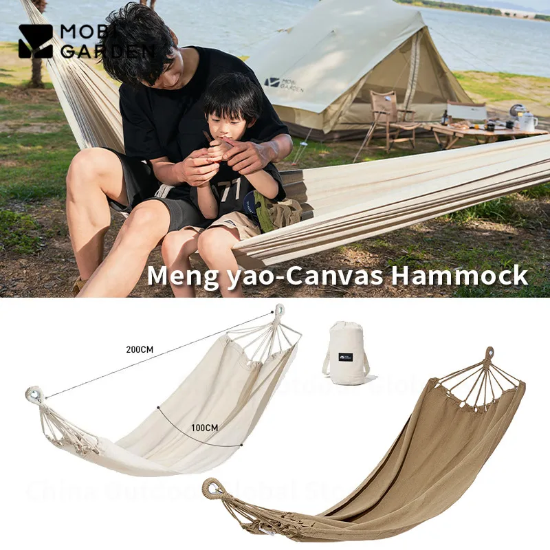 

MOBI GARDEN 1.4kg Thickened Canvas Hammock Outdoor Portable Forest Picnic Swings 120kg Bearing Weight Leisure Swing Camping BBQ