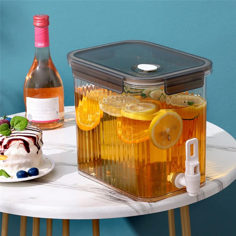 A74U موزع المشروبات الصغيرة البلاستيك الثلاجة المشروبات موزع خزان المياه مثلج الحليب عصير الليمون 3.5L الحاويات #3