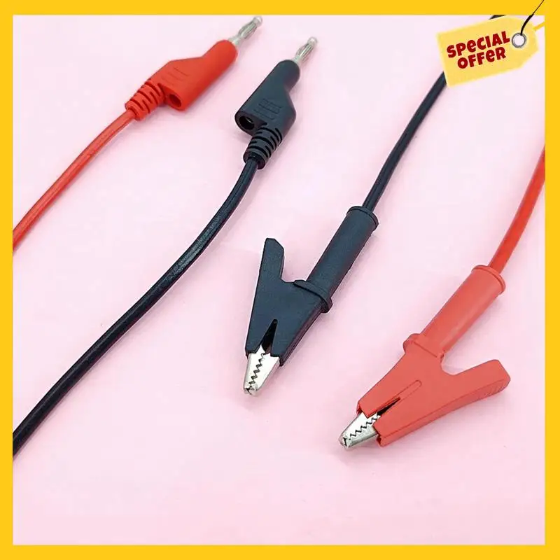 

Multimeter Banana Plug To Crocodile Alligator Clip Test Probe, Banana Plug To Banana Plug Cable 4PCS Test Probe Pins Easy To Use