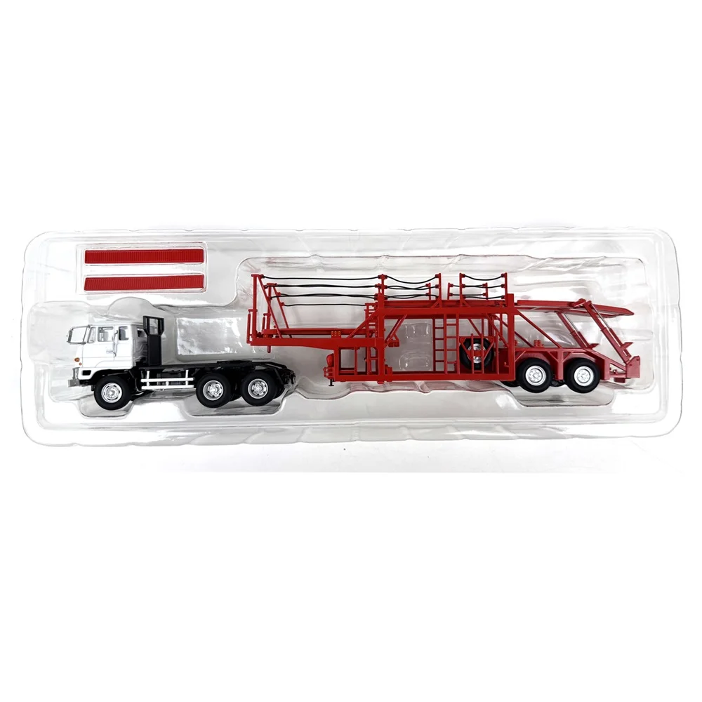 DD Models 1:64 Mitsubishi Fuso FV High Cab Tractors w/ Plastic Transport Trailer Set Diecast Model Car