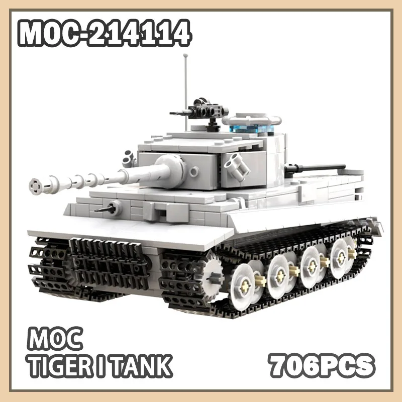 

MOC-214114 Military War Series King I Tiger 2 Tank Blocks Building Heavy Tank Bricks Model Diy Puzzle Assembly Building Blocks
