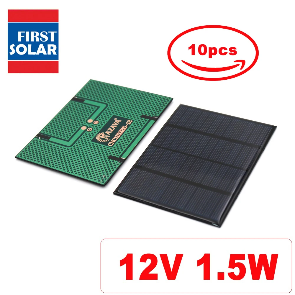 10PCS/LOT 12V 1.5W Solar Panel Mini DIY Solar Plate Outdoor Home Toy Bulb Battery Charger Portable Solar Cell Polysilicon