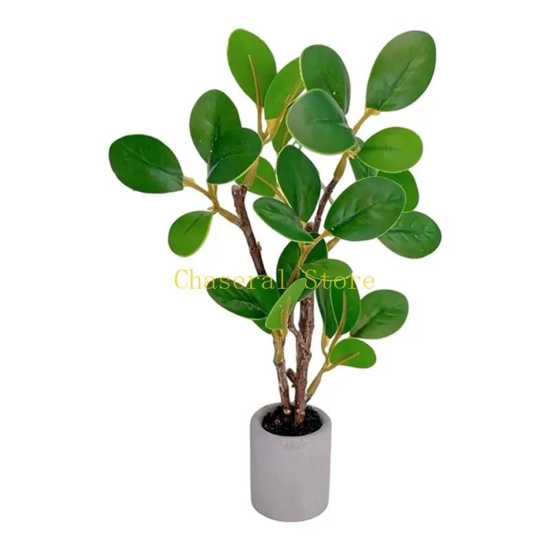 E7CE Miniature Potted Plant Accent with Branch Features for Photo Setups