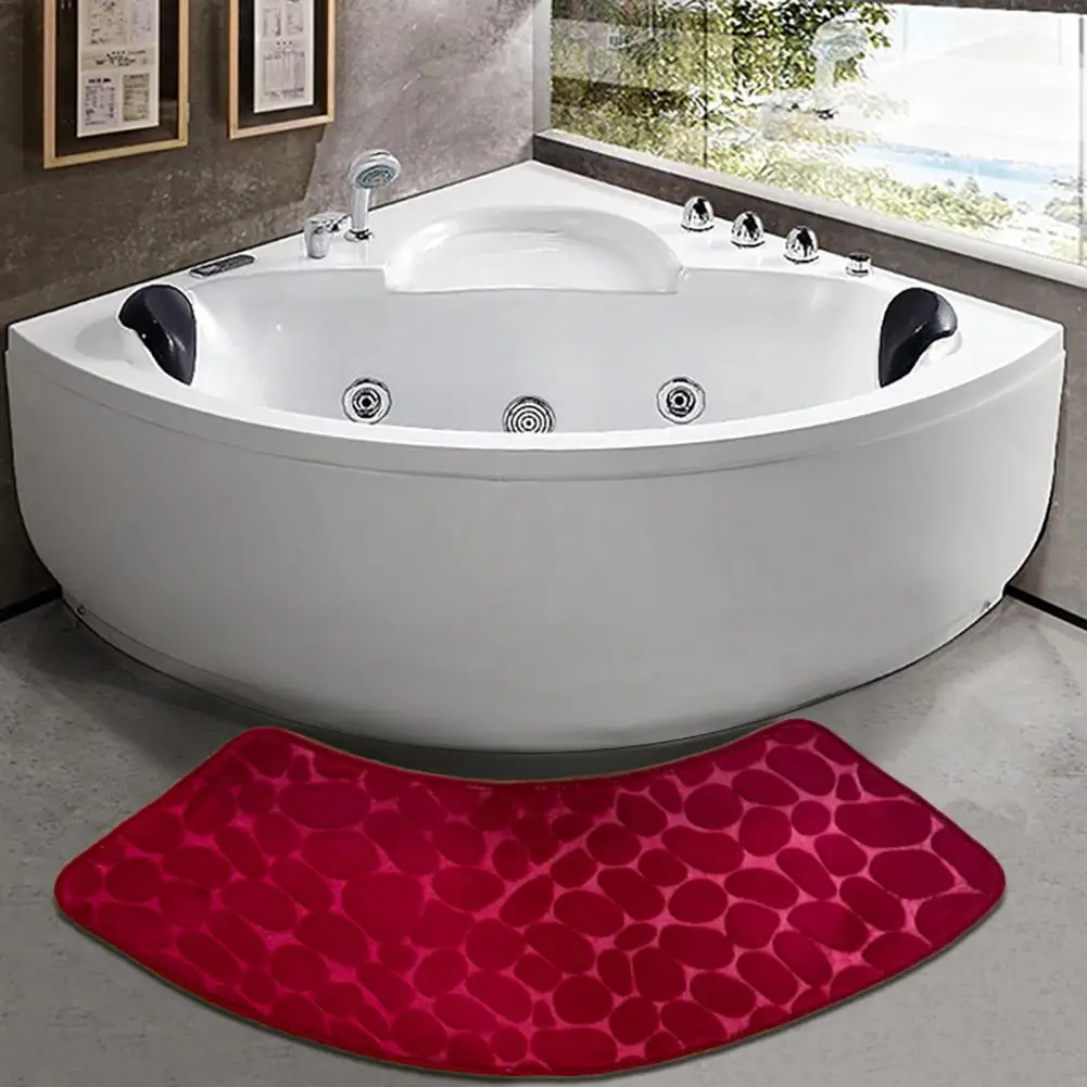 Tight Edges Bath Mat Coral Velvet Bath Mat Luxurious Coral Velvet Bathroom Floor Mat with Anti-slip for Quick-drying for Hotel