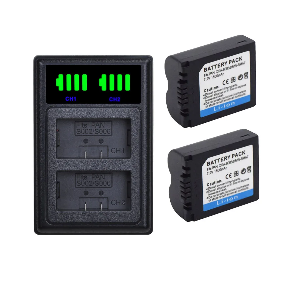 CGA-S006 CGA S006E S006 S006A DMW-BMA7 DMW BMA7 كاميرا شاحن بطارية لباناسونيك DMC FZ7 FZ8 FZ18 FZ28 FZ35 FZ38 FZ50 SLR #1