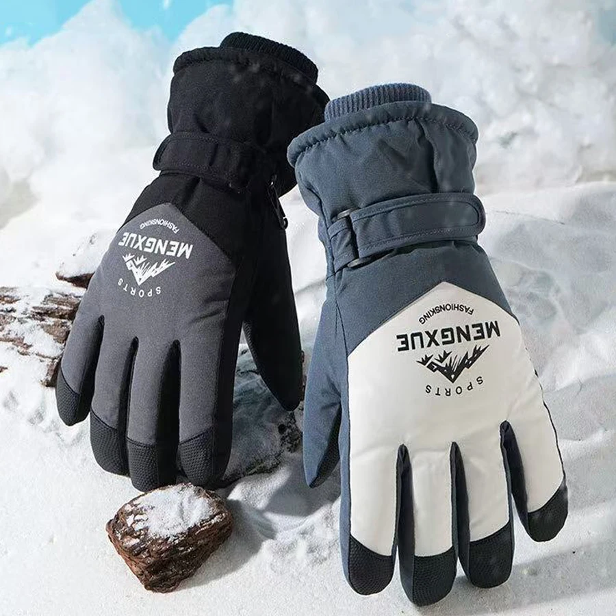 

Ski gloves for winter, warm and cold resistant, thickened, anti slip, waterproof, outdoor mountaineering, cycling, touch screen,