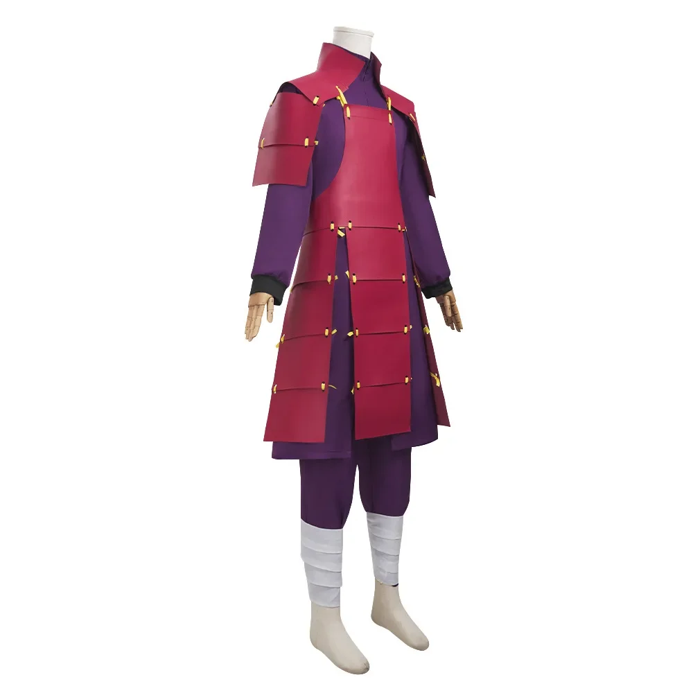 Kostium Cosplay Anime Uchiha Madara, Uniform Bojowy, Zbroja, Top, Spodnie, Bandaż, Strój na Halloween, Karnawał, Przebranie Męskie