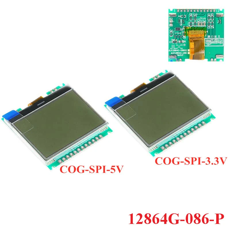 

12864 LCD Display Module LCD Screen Board COG 12864G White SPI 128X64 12864G-086-P 128*64 Dot Matrix Module 3.3V/5V UC1701X