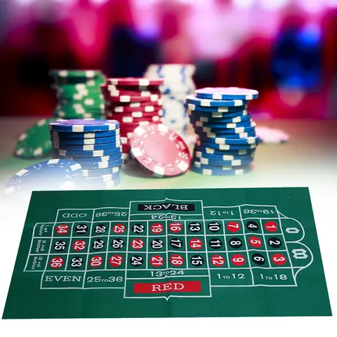 Double-Sided Poker Game Mat Casino Felt Roll-up Craps Table & Blackjack Casino Roulette Tabletop Mat For Bar Party Board Game