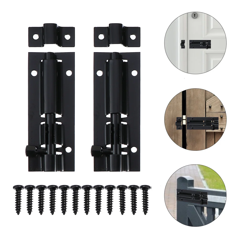 

2Sets Stainless Steel Door Latch Lock Heavy Duty Security Bolt for Bathroom Bedroom Cabinet Garden Barn Sliding Door Window