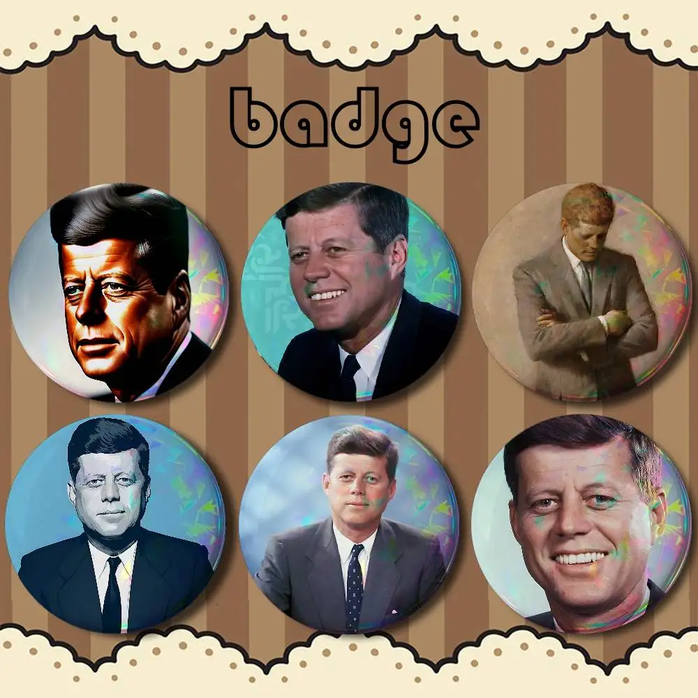 J-John K-Kennedys For Badge Custom Cartoon Lapel Pin Metal Brooch Badges For Backpack Clothing Decoration
