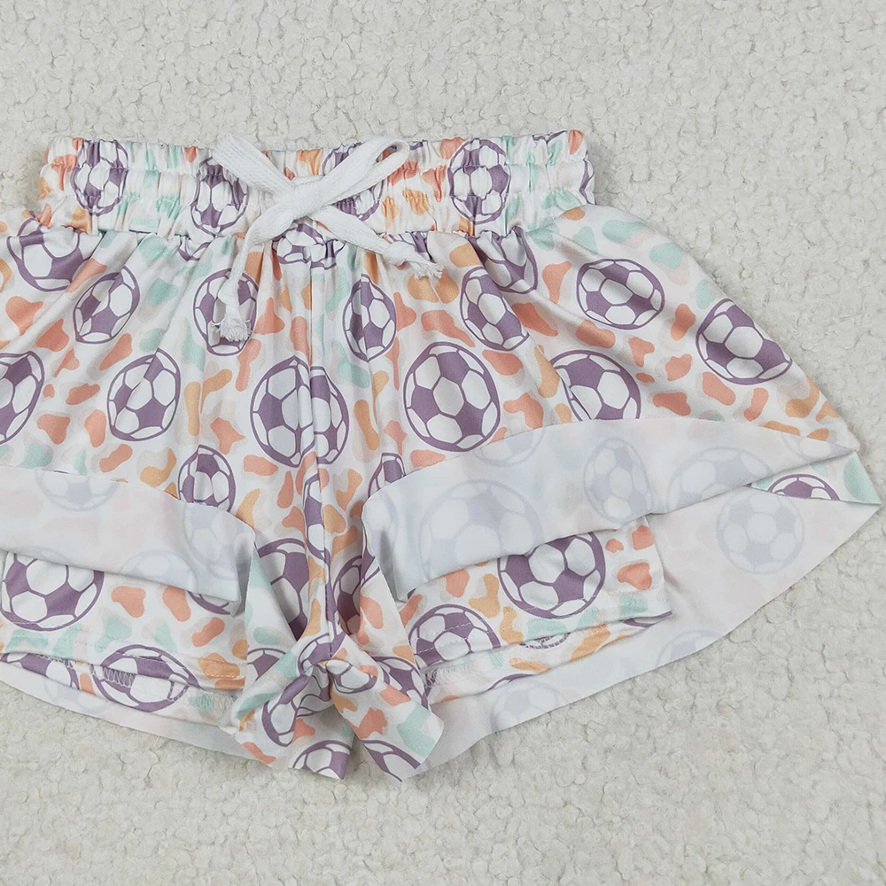 Baby Girls Colorful Leopard Football Shorts Summer Bottoms Fun Soccer Print for Little Ones