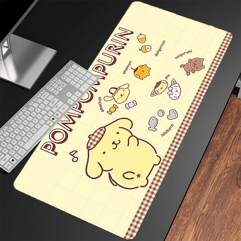 マウスパッド ポムポムプリン オフィス ラップトップ アニメ ゲームアクセサリー XXL カーペット ゲーマー PC コンピュータ キーボードパッド ゴム製デスクマット マウスパッド