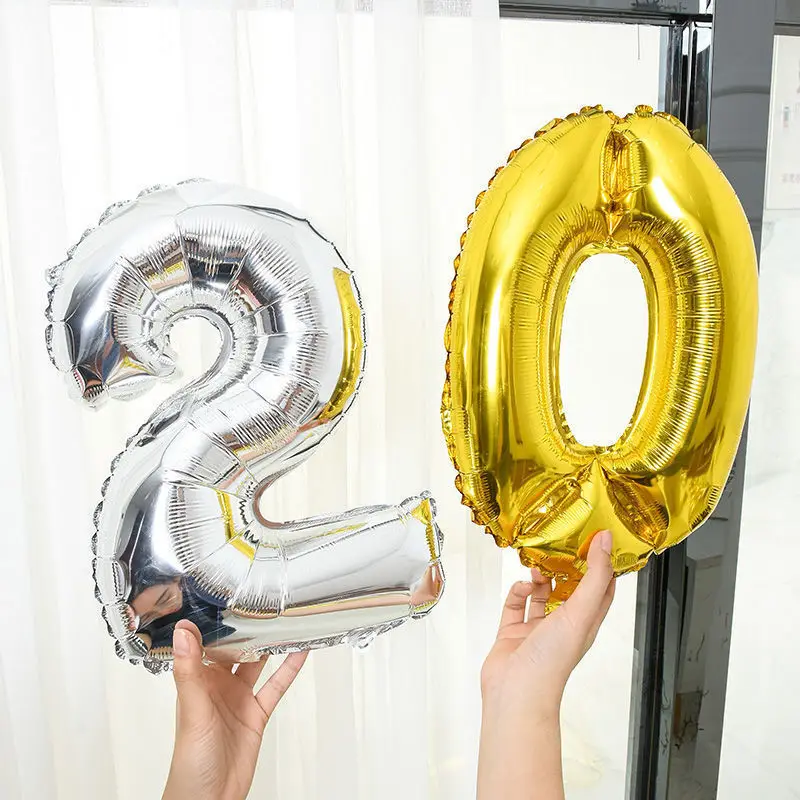 16 Inch Figure Digit Number Balloons Number Foil Balloon For Wedding Decoration Happy Birthday Balloon Baby Shower