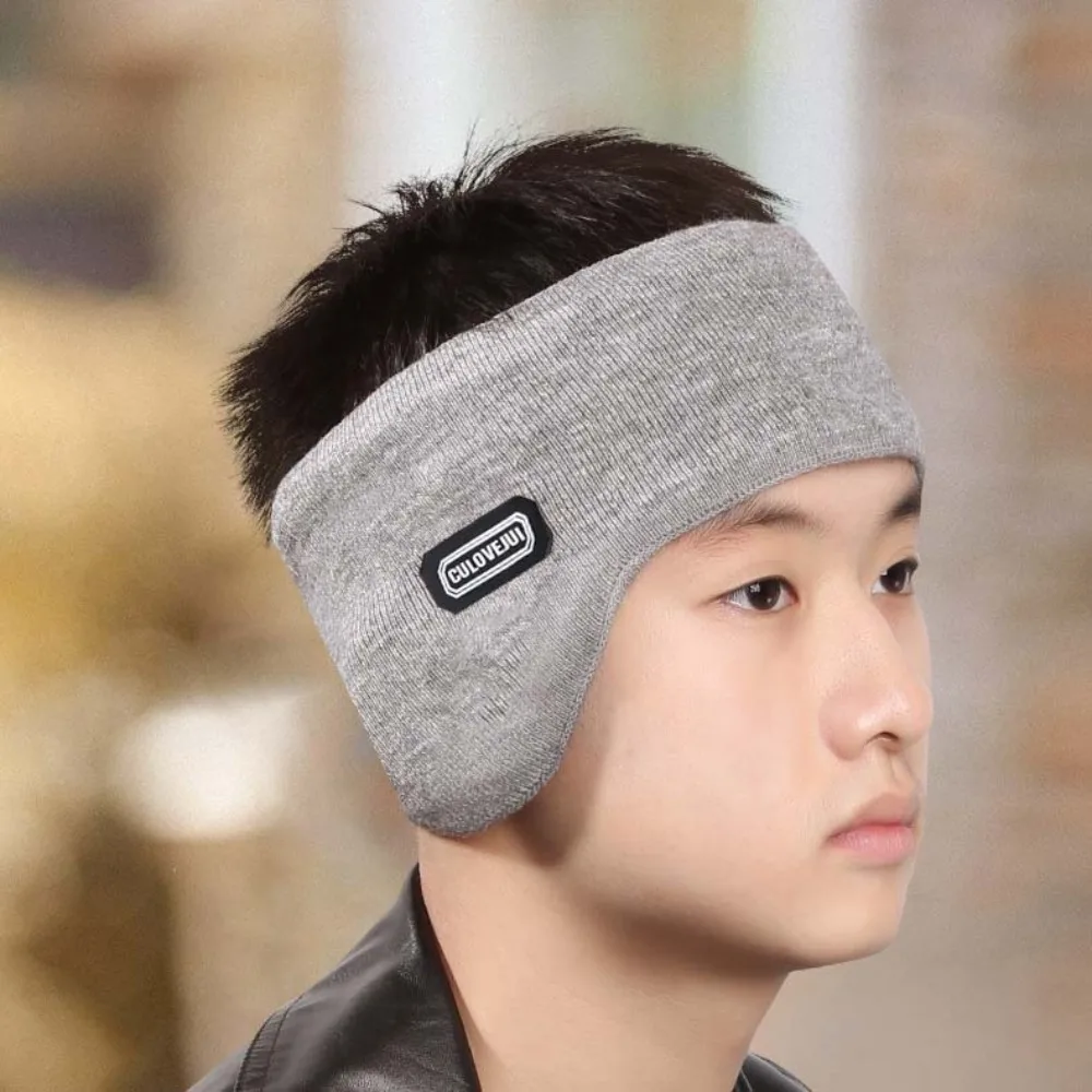 Fashion Earflap Winter Thickened Earmuffs Cotton Soft Outdoor Cold Proof Earmuffs Foldable Elastic Sport Headband Men