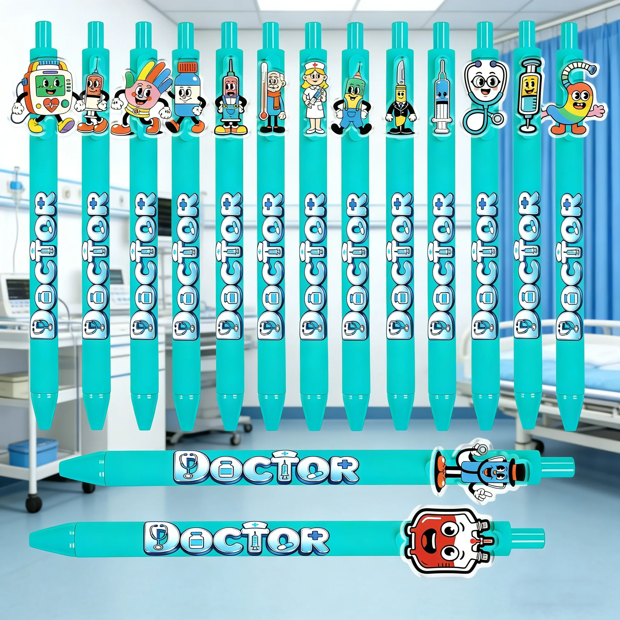 

15pcs/30pcs Simple medical elements ballpoint pen Hospital work record pen Office learning pen