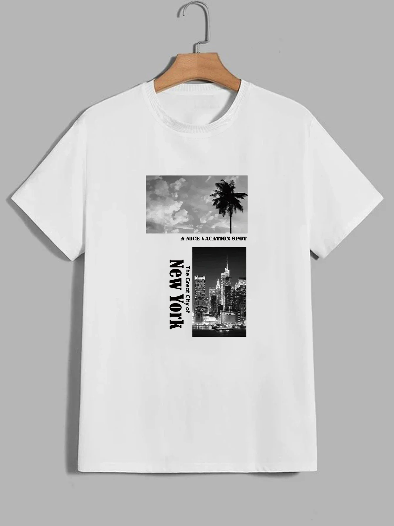 'A Nice Vacation Spot The Great City Of New York' Tee  cotton T-Shirts Tops,Regular and Oversize T Shirts graphic t shirts