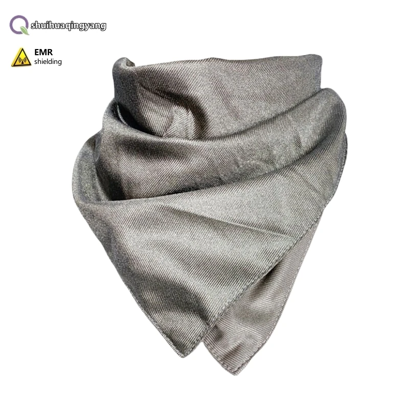 

Electromagnetic radiation protective single-layer/double-layer 100% silver fiber adult scarf Phone EMF shielding enlarged scarf