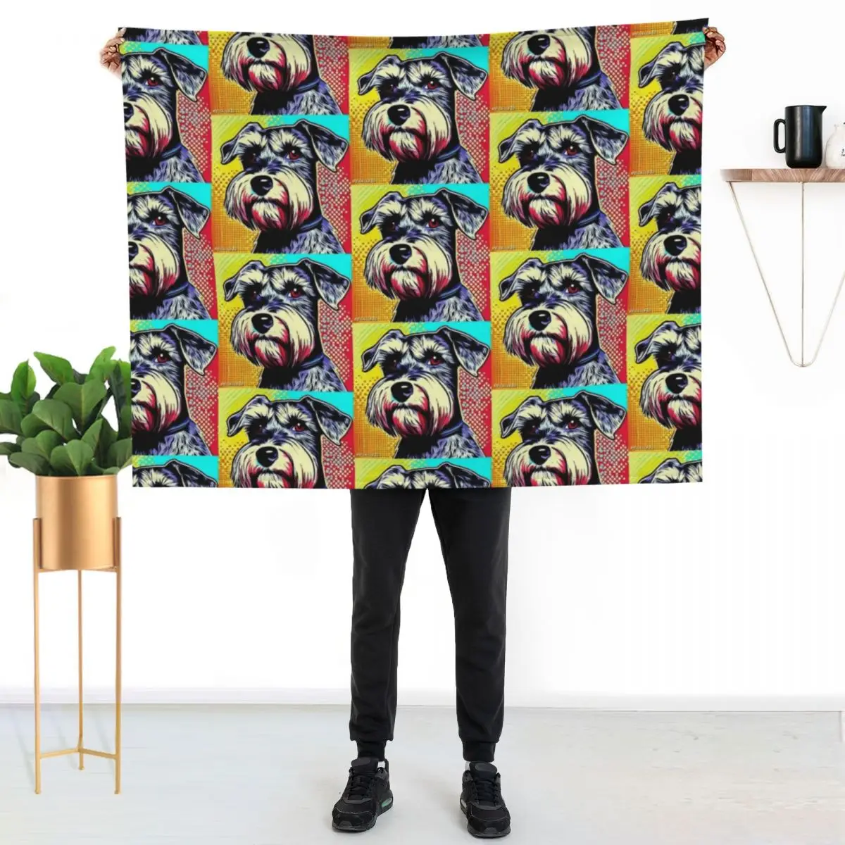 Schnauzer Pop Art Throw Blanket Plaid on the sofa Weighted Sofa Loose Comforter Plush Blankets