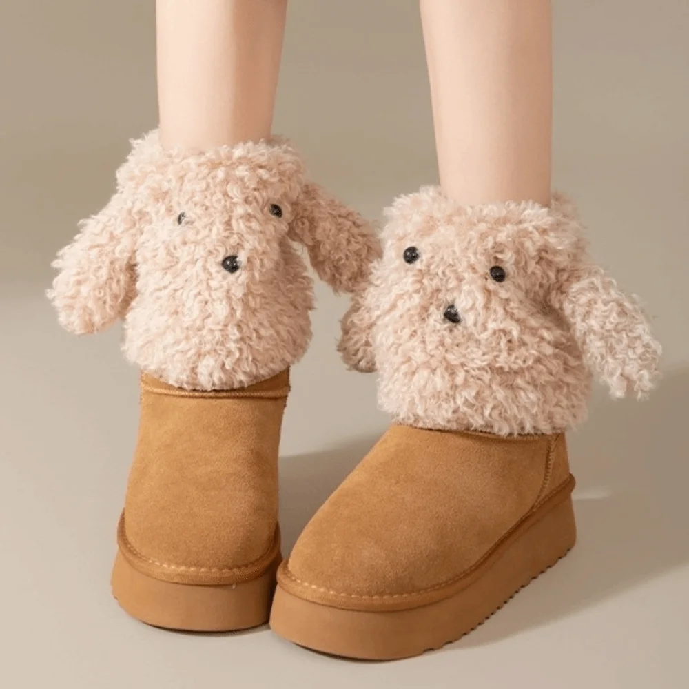 

Cute Y2K Puppy Leg Warmers JK Lolita Dog Ears Foot Cover Warm Spicy Girls Boots Cover Fall Winter