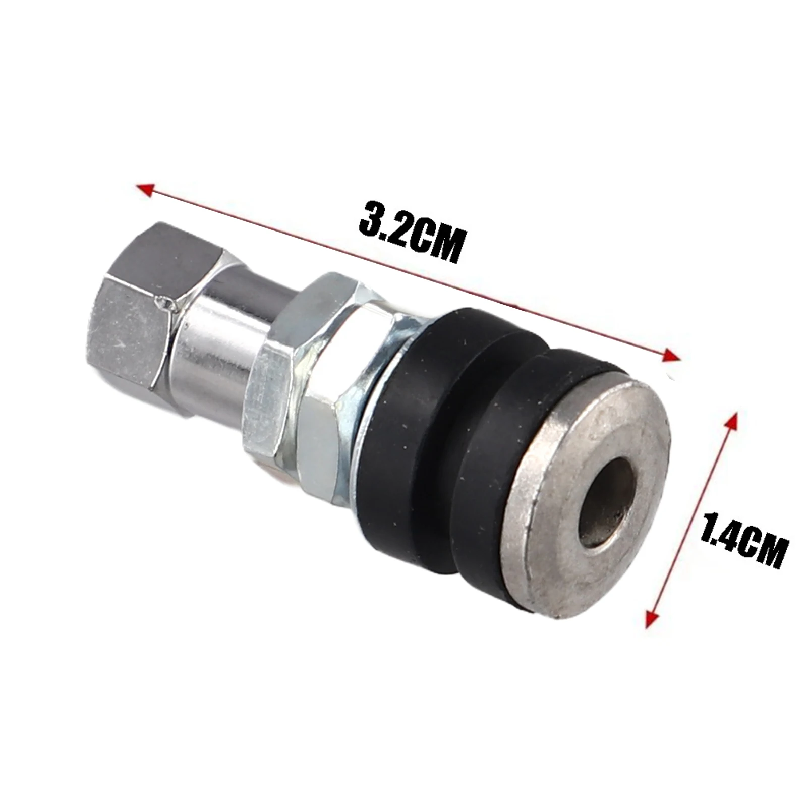 Silver Bolt-In Tire Wheel Valve Kit Tubeless No Tube Stem Motorcycle Car Bike ATV Bicycle 1Pc Tubeless Valve 1Pc Dust Cap