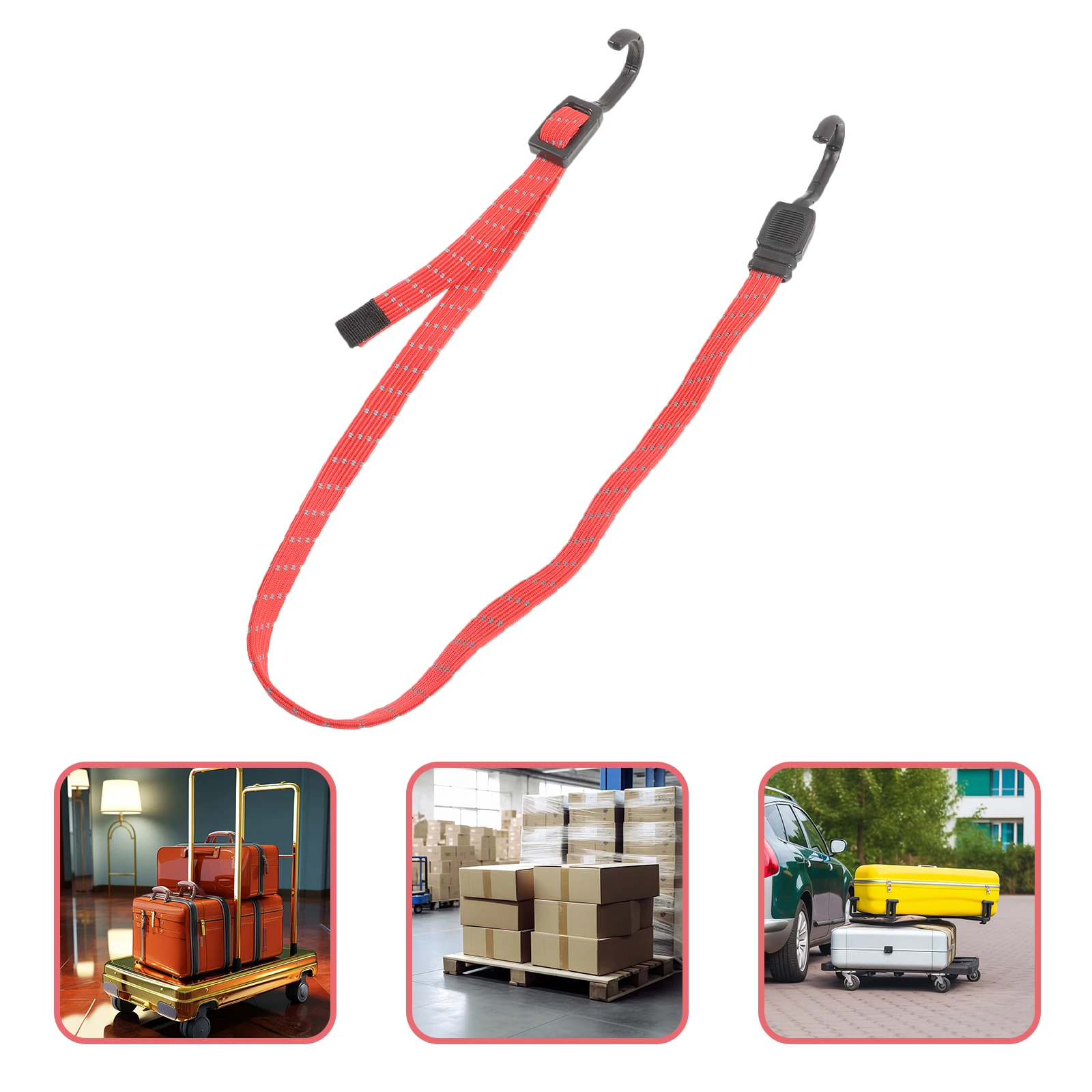 

Elastic Bungee Cord Outdoor Cargo Tightening Rope Red 100cm Hooks Straps Luggage Binding Fixing Storage Travel
