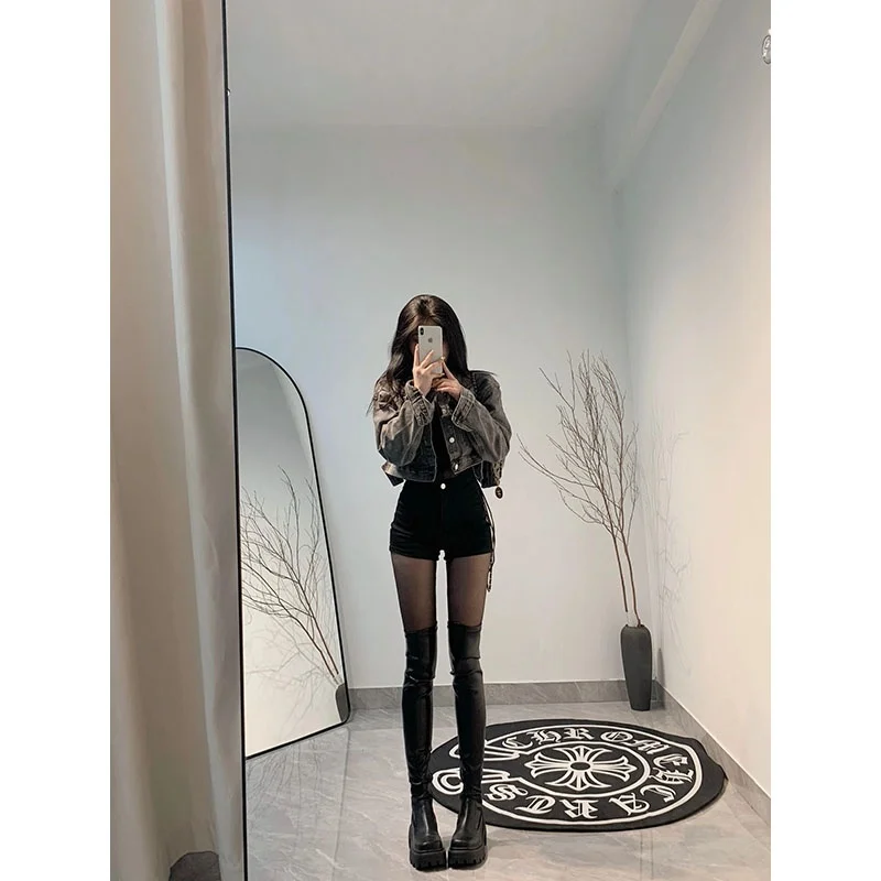 เสื้อแจ็คเก็ตยีนส์ผู้หญิงทรงหลวมสไตล์เกาหลี รุ่นพรีเมียมวินเทจ แบรนด์ Bla ey ช่วยให้ดูผอมเพรียว เหมาะสำหรับฤดูใบไม้ร่วง