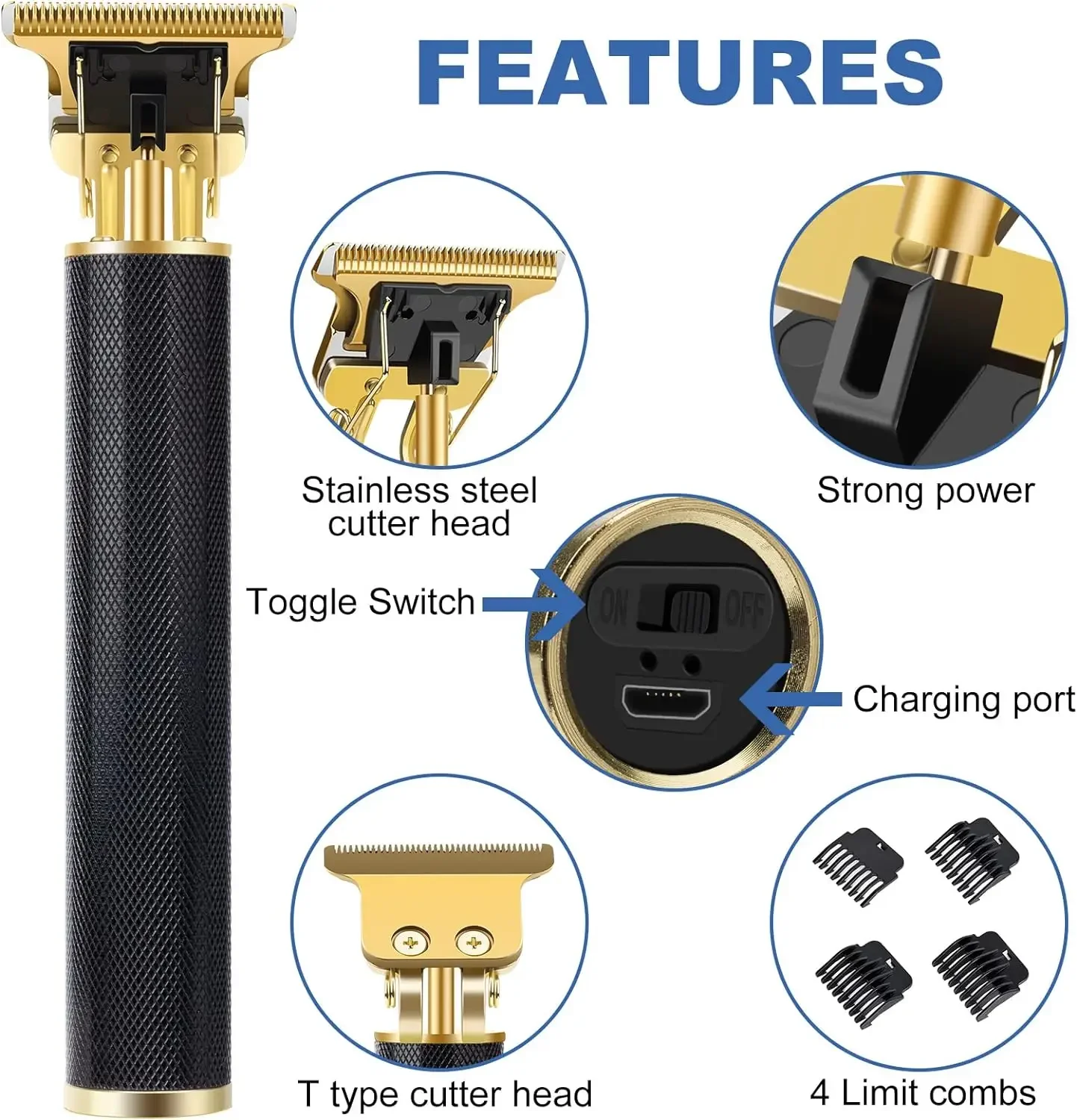 ماكينة قص الشعر الكلاسيكية للرجال T9 ماكينة قص الشعر الكهربائية المحمولة الاحترافية هدية لصديقها/ملحقات ماكينة قص الشعر