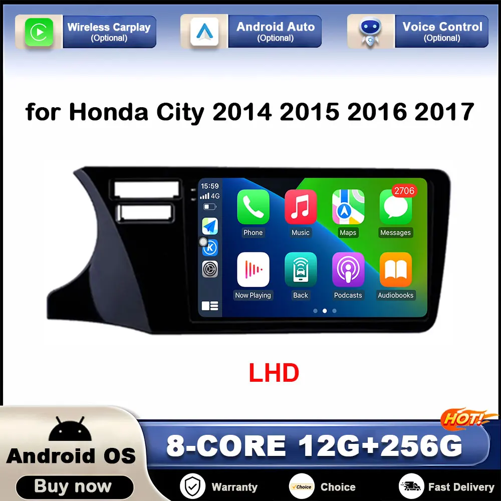

GPS Navi for Honda City 2014 2015 2016 2017 LHD Car Video Multimedia Player Android Auto Touch Screen Bluetooth WIFI DSP Stereo
