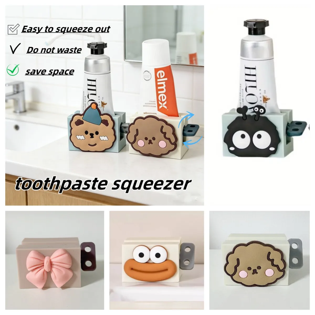 1PC Cartoon Manuelle Squeezer Zahnpasta Hause Badezimmer Gesichtsreiniger Roll Squeeze Clip Sitz Halter Zahnpasta Stehen