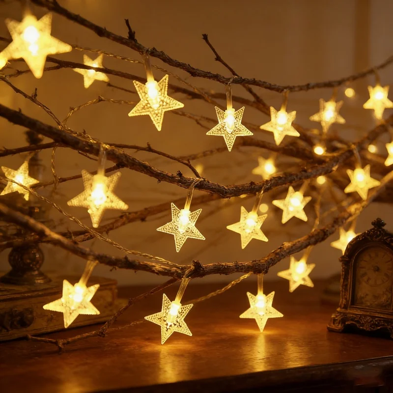 Battery Operated Star String Lights LED Fairy Light Wedding Party Christmas Home Outdoor Patio Decoration Twinkle Star Lamps