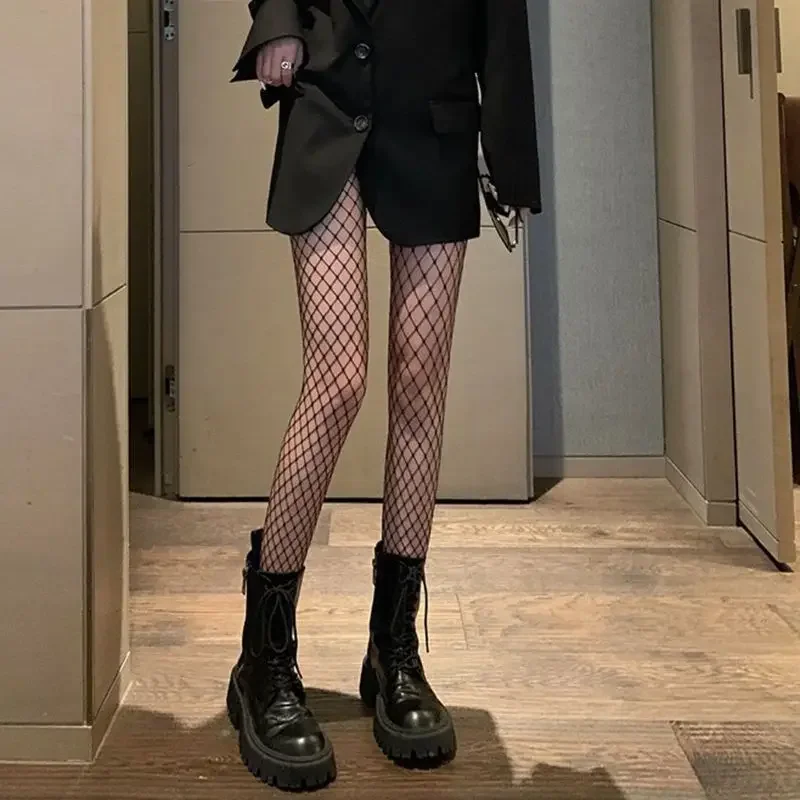 Sexy Legs One-piece Sling Irregular Fishnet Stockings Female Spring Autumn Thin Section Ins Girls Fishnet Stockings Female