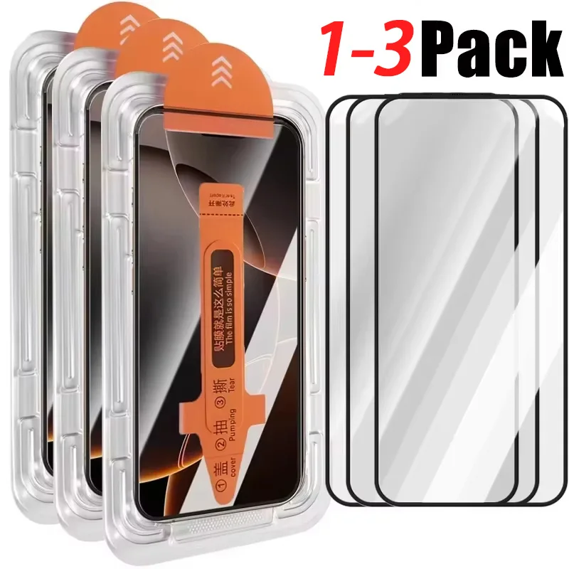 1-3PCS HD Screen Protector For iPhone 18 17 Pro Max 18 17 16 15 14 13 12 11 Pro 16 15 14 Puls Easy Installation Dust‑Proof Glass